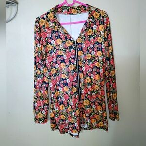 1960s style zip up romper